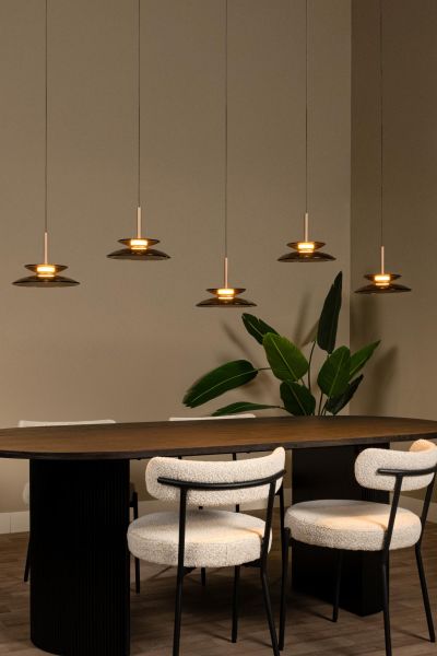 Lucide SANTIAGO - Pendant light - LED Dim. - CCT - 5x10W 2700K/4000K - Amber - Premium